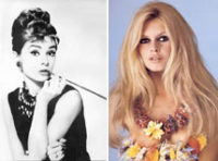 Кроме Твигги были и другие "идеалов красоты": хрупкая элегантная Одри Хепберн и сексапильная яркая Бриджит Бардо. 