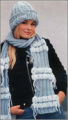 вязание шапок: шапочка и шарф
